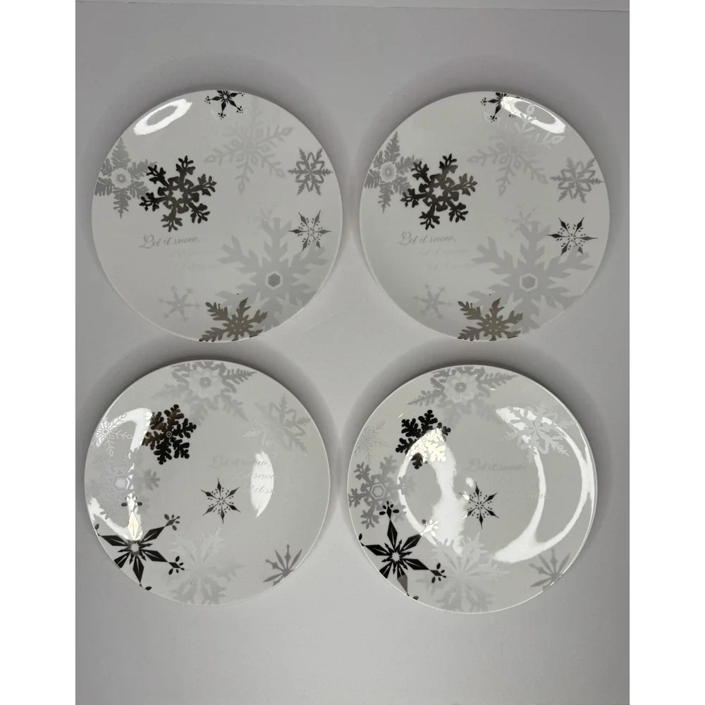Set Of 4 Restoration Hardware Let it Snow 8.25